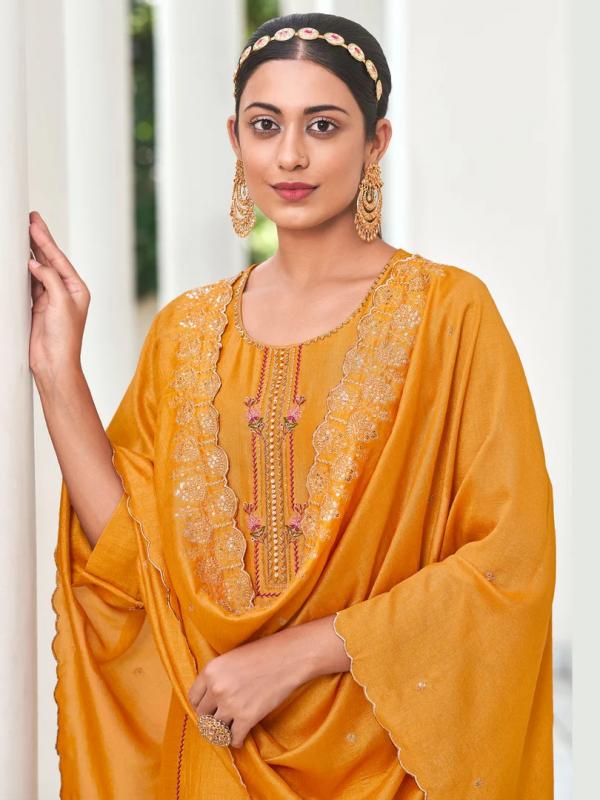 VP 9481 Y Women Kurta and Trouser Duppata Set Silk Blend